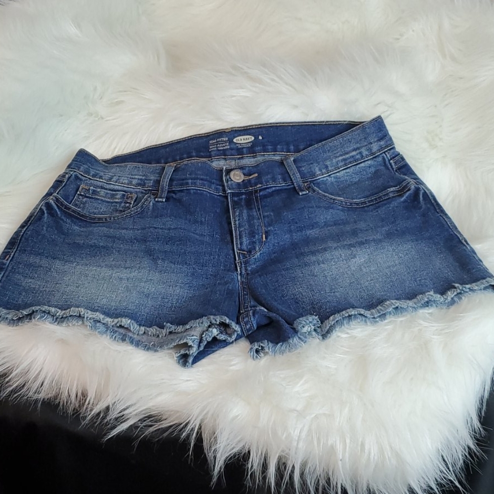 Jr Womens BLUE JEAN SHORTS old navy